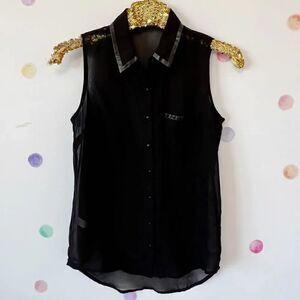Daniel Rainn Black sheer top